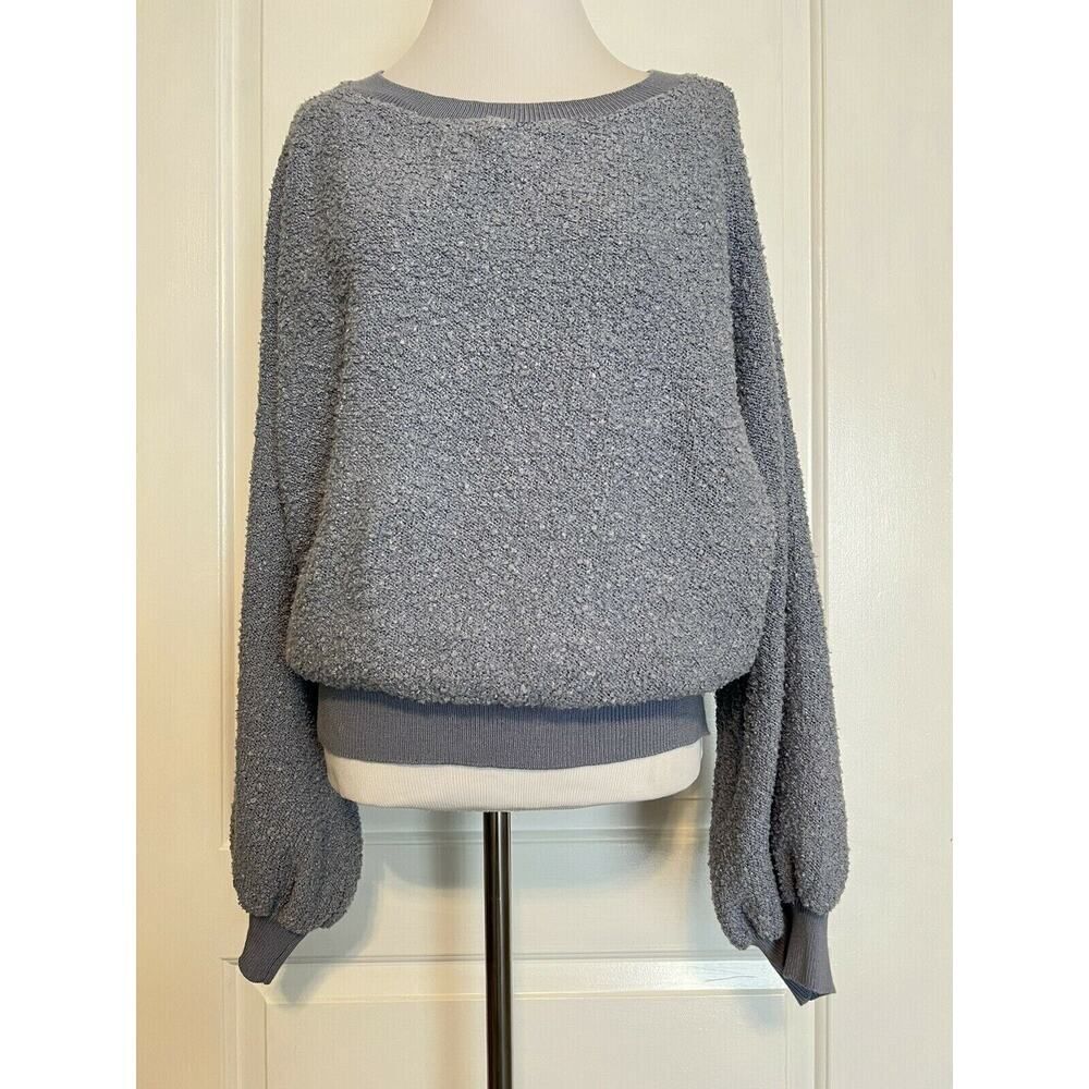 POOF New York Boutique Blue Oversized Slouchy Boho Cozy Casual Sweater Top S